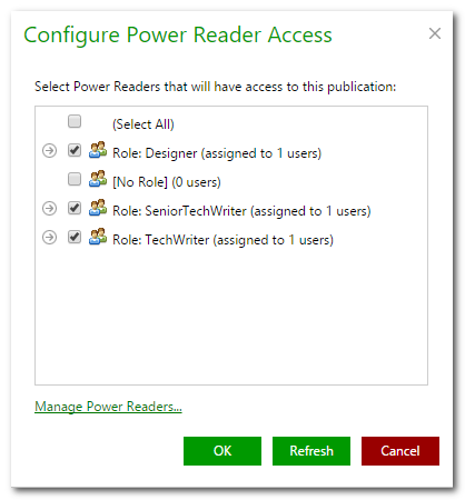 Adding Power Readers to Publication