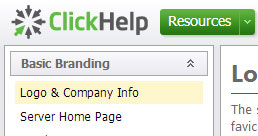 ClickHelp - branding options