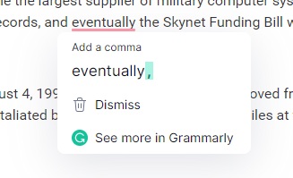 The Grammarly extension