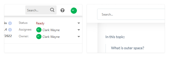 Search input field in the top-right corner
